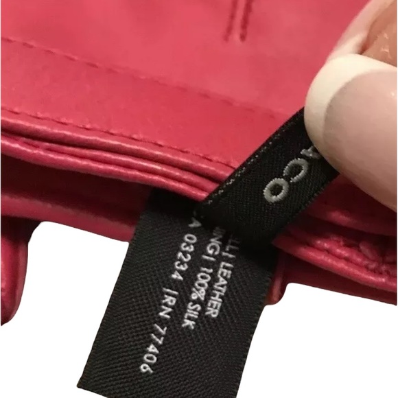 Club Monaco Pink Leather Gloves size S/M - Picture 7 of 8